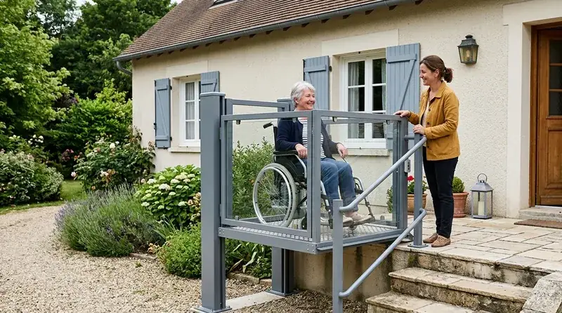 Plateforme élévatrice PMR accessible en fauteuil roulant